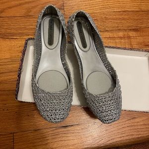 Melissa campana jelly flats silver size 6